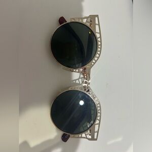 Quay Gold Geometric Sunglasses